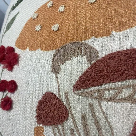 Lux Loom Mushroom Pillow Hand Woven Cotton Shroom Serenity Neutrals 14"x 20" - Picture 10 of 16